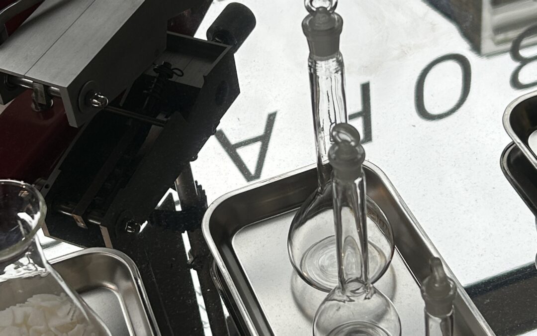 medical equipment on mirror counter top